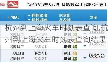 杭州到上海火车时刻表查询,杭州到上海火车时刻表查询结果-第2张图片-欣雨出游网