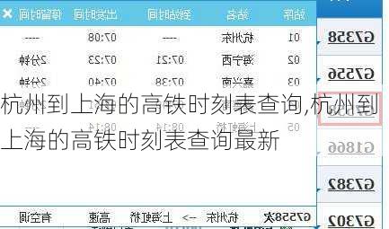 杭州到上海的高铁时刻表查询,杭州到上海的高铁时刻表查询最新-第1张图片-欣雨出游网