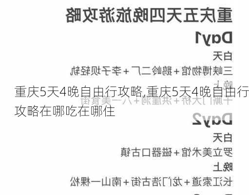 重庆5天4晚自由行攻略,重庆5天4晚自由行攻略在哪吃在哪住-第2张图片-欣雨出游网